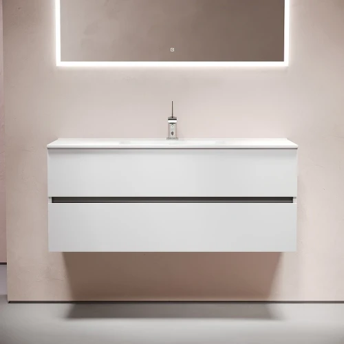 Тумба под раковину Sancos Urban 120 UR120-1W подвесная Белый глянец МДФ / ЛДСП