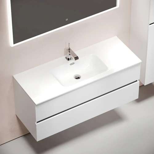 Тумба под раковину Sancos Urban 120 UR120-1W подвесная Белый глянец МДФ / ЛДСП