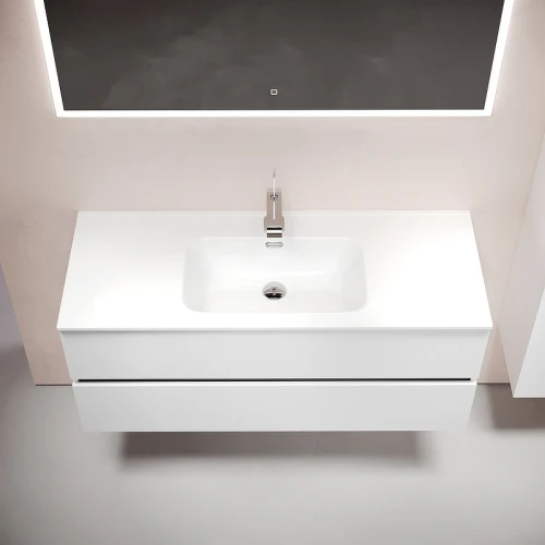 Тумба под раковину Sancos Urban 120 UR120-1W подвесная Белый глянец МДФ / ЛДСП