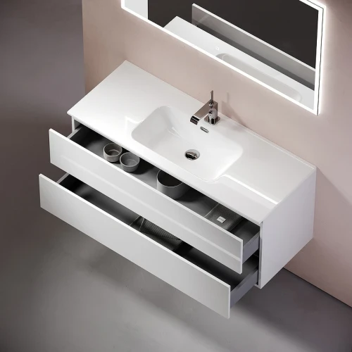 Тумба под раковину Sancos Urban 120 UR120-1W подвесная Белый глянец МДФ / ЛДСП