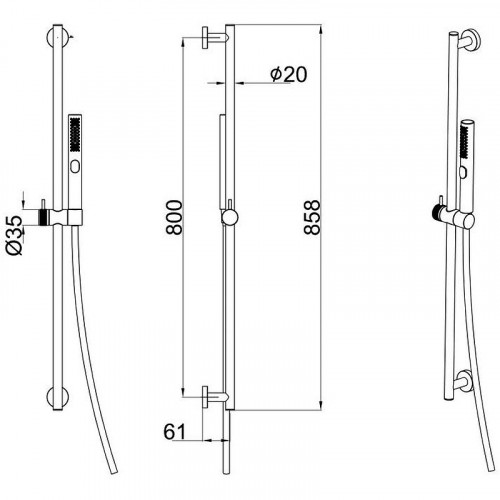 Душевой гарнитур Allen Brau Priority 5.31010-BN Никель брашированный латунь на стену