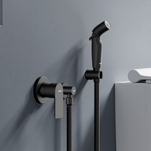 Гигиенический душ со смесителем Damixa Apollo 477510300 Черный матовый латунь встраиваемый