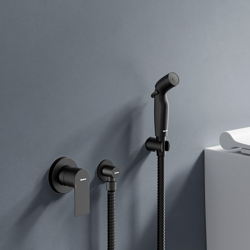 Гигиенический душ со смесителем Damixa Apollo 477510300 Черный матовый латунь встраиваемый