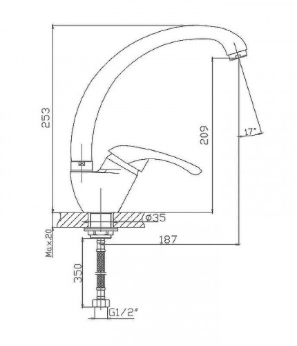 Смеситель для кухни Cron CN4103-2 Хром