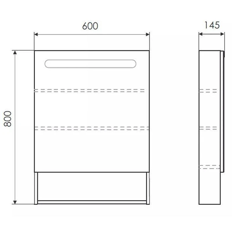 Зеркальный шкаф Comforty Никосия 60 00-00014144 с подсветкой Дуб белый