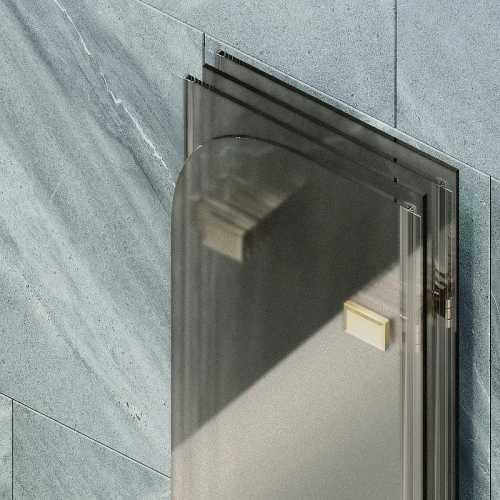 Шторка для ванны Maybah Glass MGV-586-3 980х1400 складная 4 секции Золото стекло бронзовое матовое