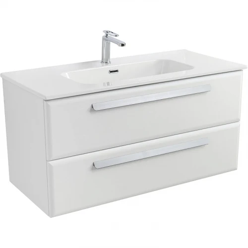Тумба под раковину Cezares Eco-Cer-N 100 ECO-CER-N-1000-2C-SO-BO подвесная Bianco Opaco без ручек МДФ / ЛДСП