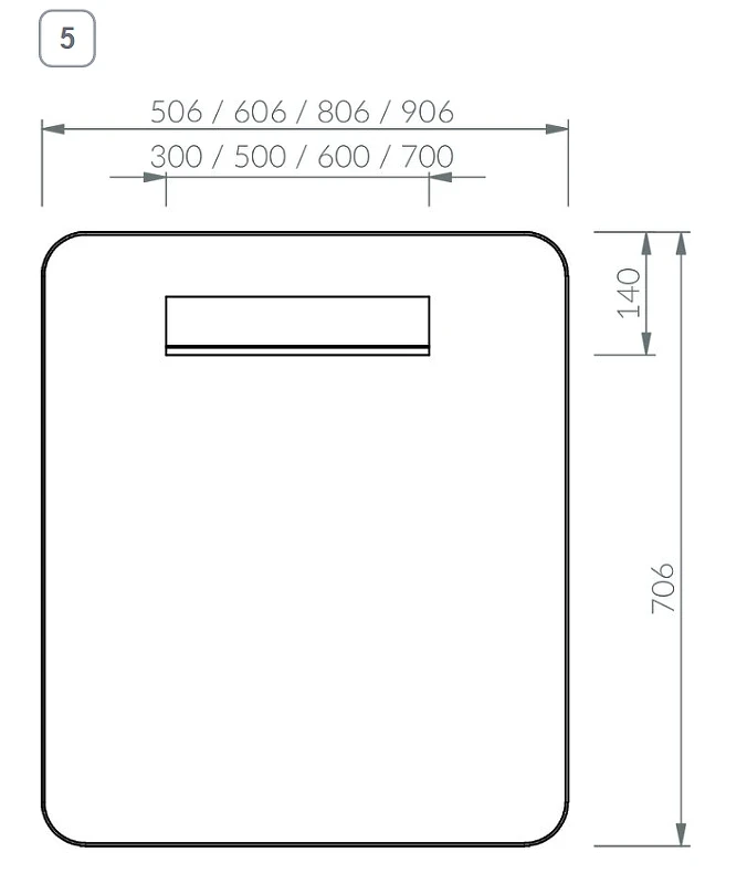 Зеркало Ravak Strip 80 X000001571 с подсветкой Черное стекло