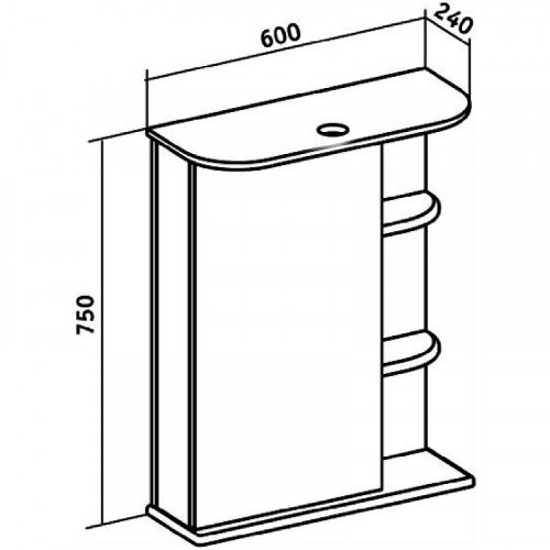 Зеркальный шкаф Runo Магнолия 60 L 00000000030 с подсветкой Белый МДФ / ЛДСП, стекло