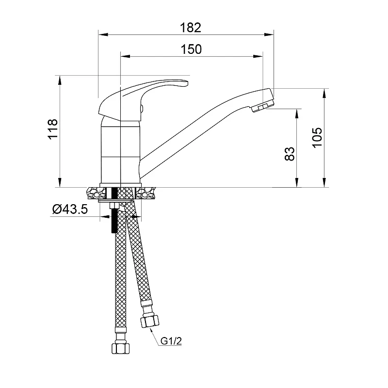 Смеситель для раковины WesnaArt Listok LIS01-220 Хром