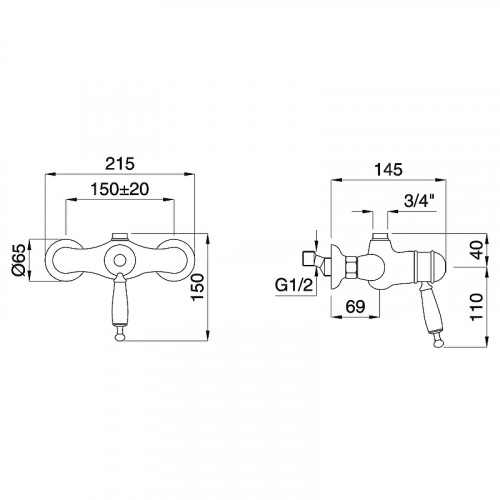 Смеситель для душа Migliore Oxford 19170 с термостатом Золото латунь на стену