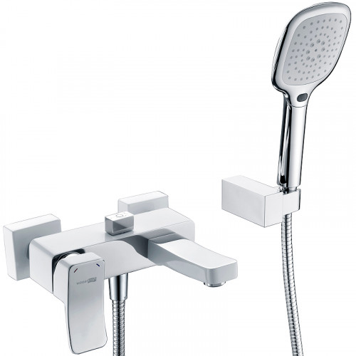 Смеситель для ванны WasserKRAFT Aller 1061W Белый Хром латунь на стену