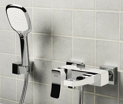 Смеситель для ванны WasserKRAFT Aller 1061W Белый Хром латунь на стену