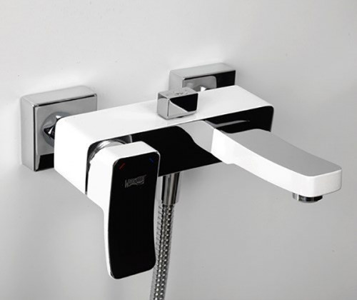 Смеситель для ванны WasserKRAFT Aller 1061W Белый Хром латунь на стену