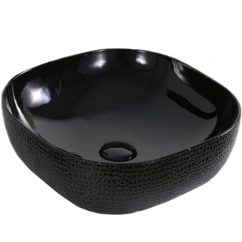 Раковина-чаша CeramaLux 42 D1301H004 Черная фаянс накладная
