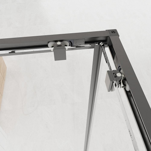 Душевой уголок Veconi Evo 300 GR 100х100 E3-GR-100100-12-C9 профиль Графит брашированный стекло тонированное матовое