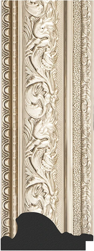 Зеркало Evoform Exclusive 100х70 BY 3452 с фацетом в багетной раме - Виньетка серебро 109 мм стекло