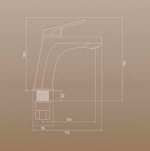 Смеситель для раковины Ростовская Мануфактура Сантехники PL7-001F цвет Белый