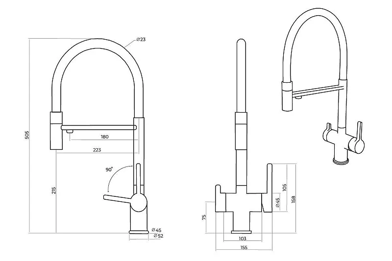 Смеситель для кухни Oulin OL - 8024 цвет Satin