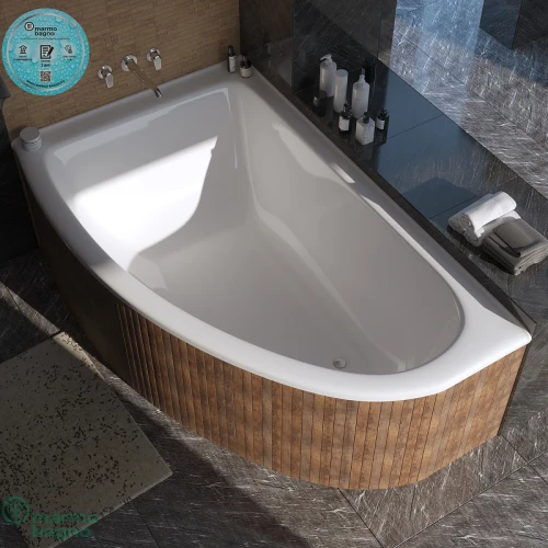 Ванна из литьевого мрамора Marmo Bagno Альба 170x110 L MB-BL170-110 без гидромассажа