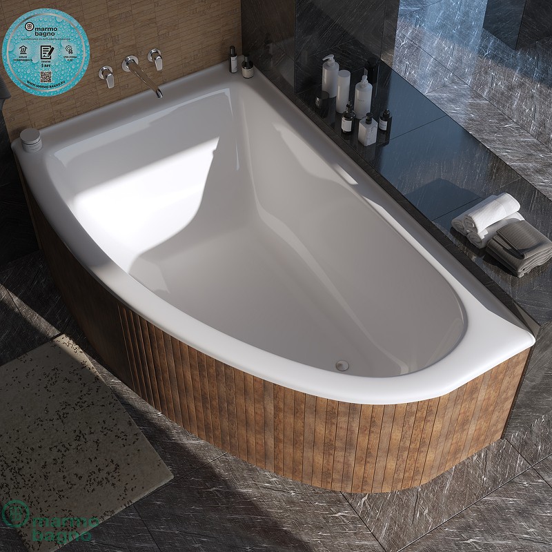 Ванна из литьевого мрамора Marmo Bagno Альба 170x110 L MB-BL170-110 без гидромассажа