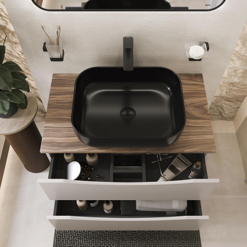 Тумба с раковиной Bond Cube 80 T09805-S61508 подвесная цвет Белый матовый