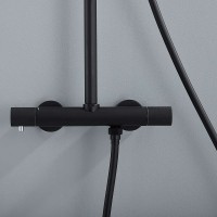 Душевая система Vincea Desire VSFS-1D0TMB с термостатом Черная матовая латунь на стену