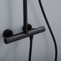 Душевая система Vincea Desire VSFS-1D0TMB с термостатом Черная матовая латунь на стену