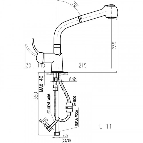 Смеситель для кухни Rav Slezak Labe L011.5 Хром латунь