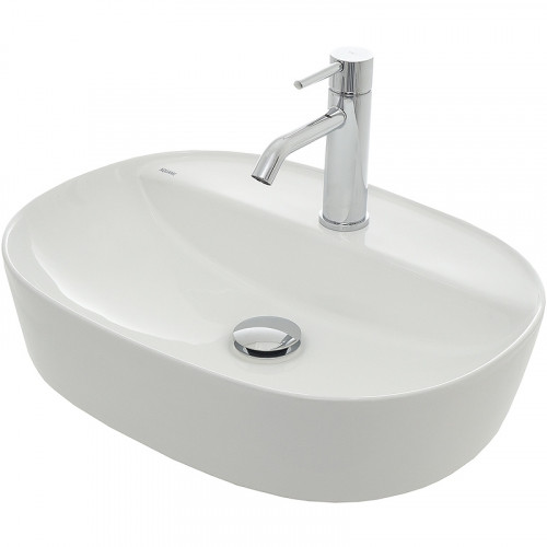 Раковина AQUAme 50 AQM5002 Белая глянцевая фаянс накладная