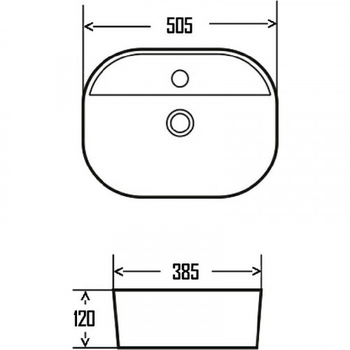 Раковина AQUAme 50 AQM5002 Белая глянцевая фаянс накладная