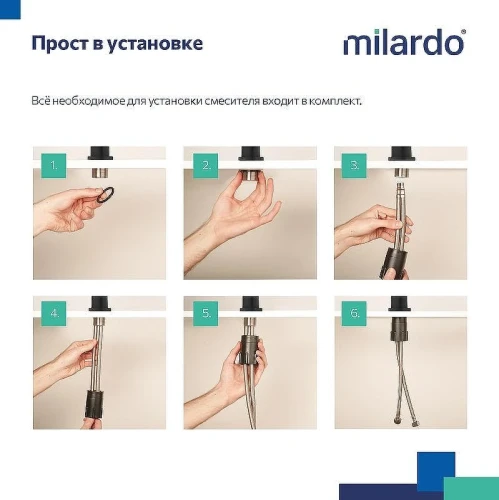 Смеситель для кухни Milardo Meal M01BLL0M05 Черный матовый