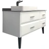 Тумба с раковиной Comforty Империя 120 00-00013788 Белая глянцевая Графит МДФ / ЛДСП
