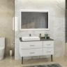 Тумба с раковиной Comforty Империя 120 00-00013788 Белая глянцевая Графит МДФ / ЛДСП