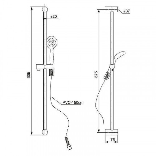 Душевой гарнитур Paini Modena MDCR121 Хром