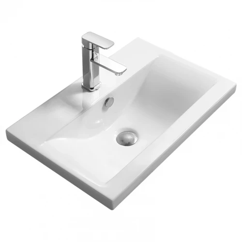 Раковина SantiLine 81 SL-2101 (80) Белая фаянс полувстраиваемая