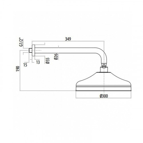 Верхний душ Gattoni Programma Doccia SFPCL30D0 Золото 24 карат латунь на стену