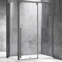 Душевой уголок Vincea Lugano 120x90 VSR-1L9012CLGM-1 профиль Вороненая сталь стекло прозрачное