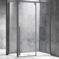 Душевой уголок Vincea Lugano 120x90 VSR-1L9012CLGM-1 профиль Вороненая сталь стекло прозрачное