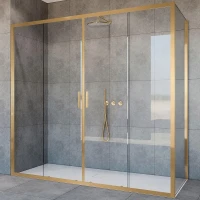 Душевой уголок Vincea Garda 170x100 VSR-1G21017CLG профиль Брашированное золото стекло прозрачное