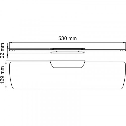 Стеклянная полка WasserKRAFT Glan K-5124 Черная глянцевая