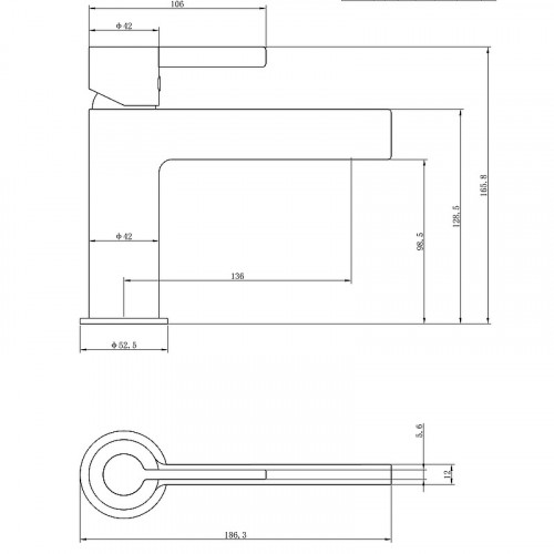 Смеситель для раковины beWash Incanto BVMM1BS238 Черный матовый Розовое золото латунь