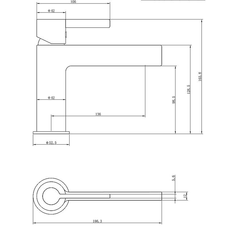 Смеситель для раковины beWash Incanto BVMM1BS238 Черный матовый Розовое золото латунь
