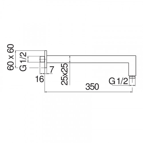 Кронштейн для верхнего душа Nobili AD138/24CR Хром латунь на стену