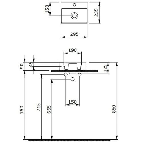 Раковина Berges Small 29 182012 Белая глянцевая фарфор подвесная, накладная