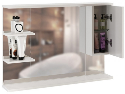 Зеркало со шкафом Mixline Этьен 100 R 540872 с подсветкой Белое