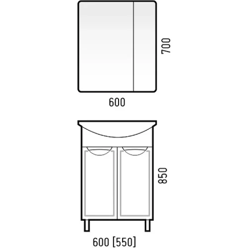 Зеркальный шкаф Corozo Монро 60 SD-00000724 Белый МДФ / ЛДСП, стекло