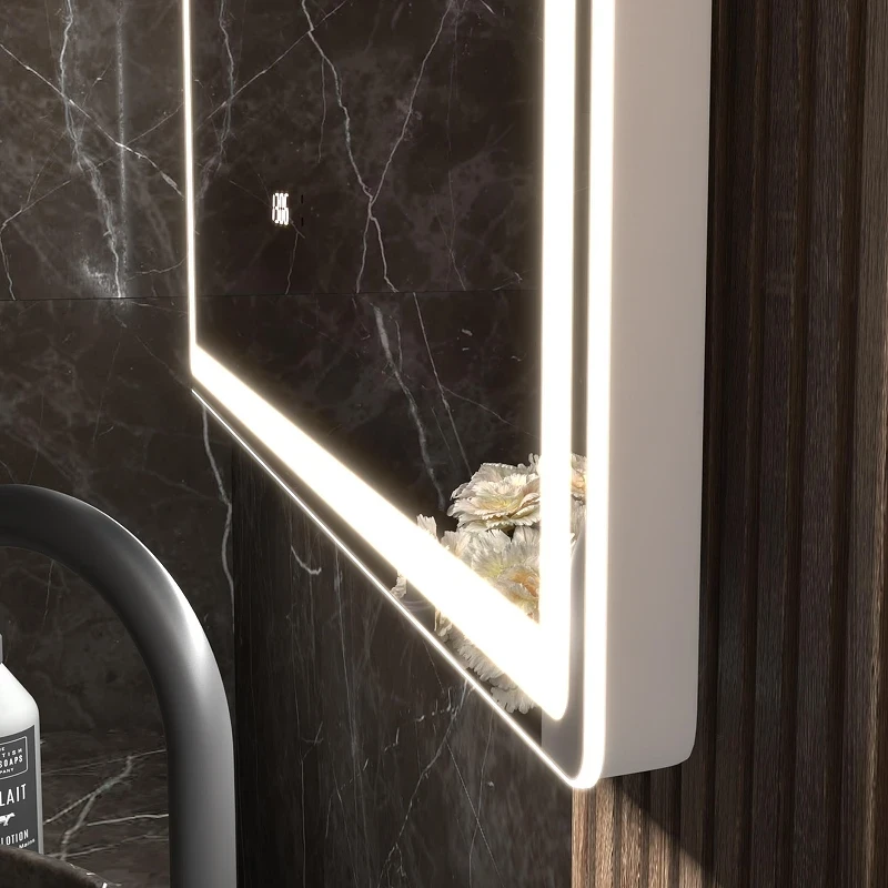 Зеркало Vigo Roberta Luxe 60 293 с подсветкой с бесконтактным выключателем с диммером с подогревом и часами