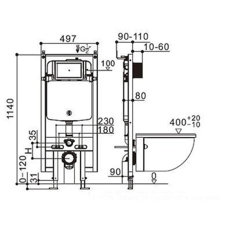 Комплект унитаза со смывным бачком WeltWasser Amberg 404 / Merzbach 002 MT-BL / Amberg RD-MT CR 10000011794 цвет Черный матовый с сиденьем Микролифт и клавишей смыва цвет Хром матовый