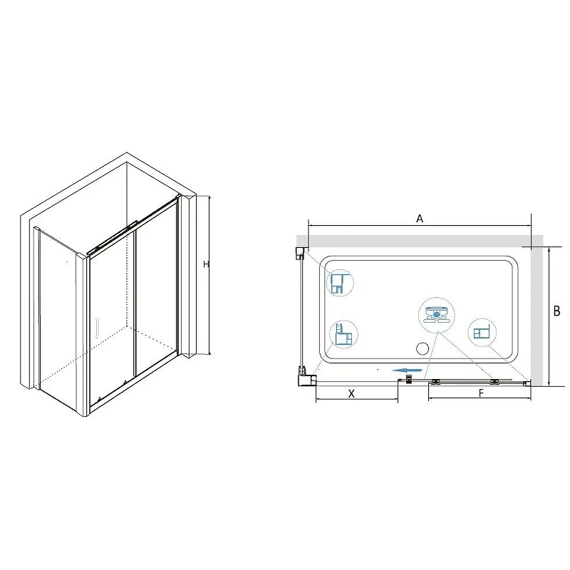 Душевой уголок RGW Classic 150x90 320948159-011 профиль цвет Хром стекло прозрачное